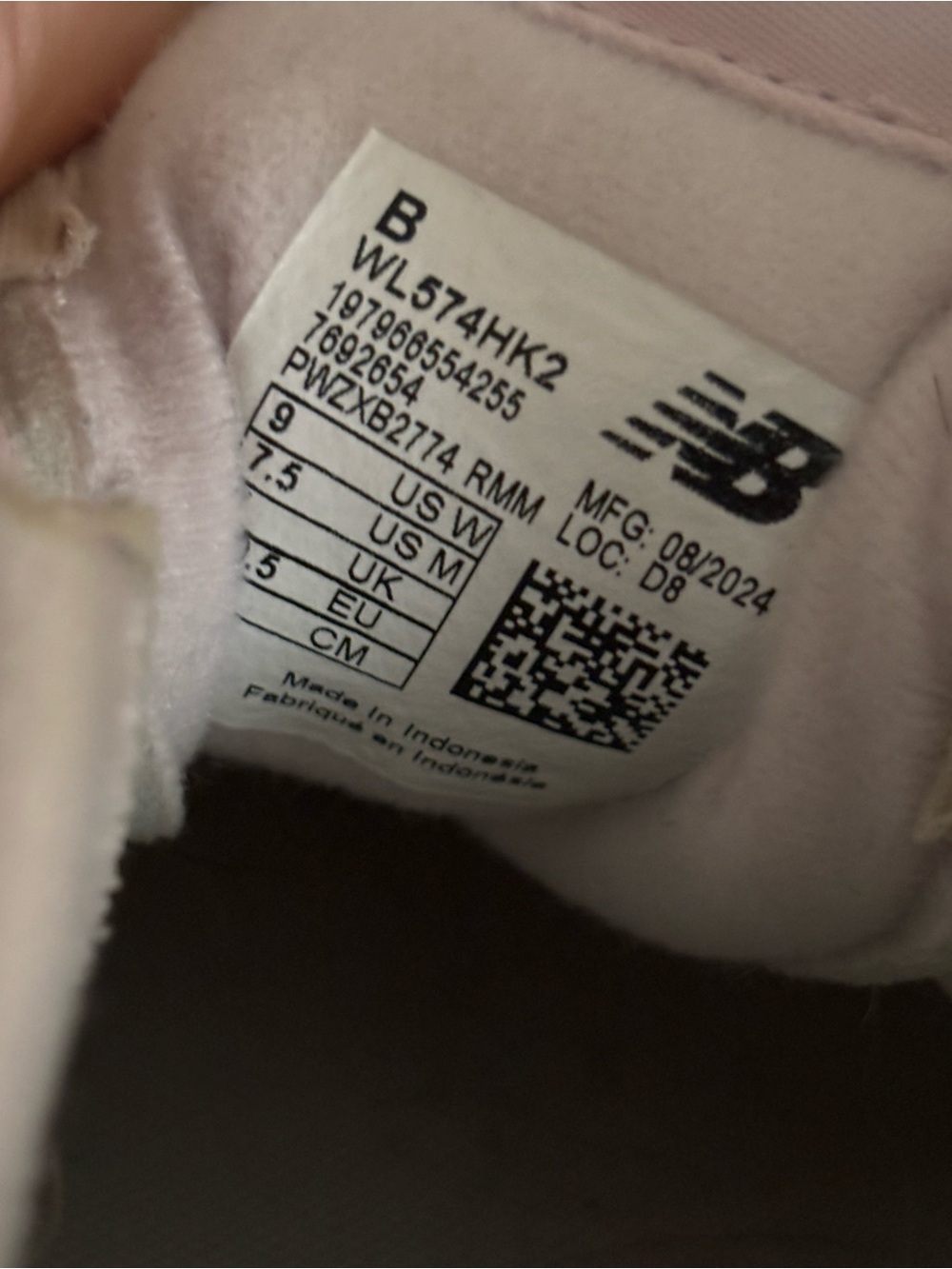 New Balance Women's Pink and Cream Classic Runner Sneakers - Picture 3 of 3